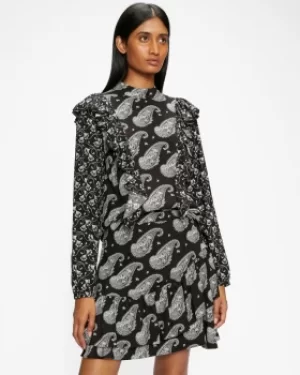 Image of Ted Baker High Neck Paisley Print Blouse