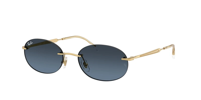 Image of Ray - Ban Unisex Ray - Ban RB3767 001/4C Sunglasses Metal Gold Round Normal Shaded Gold Sunglasses Unisex Metal