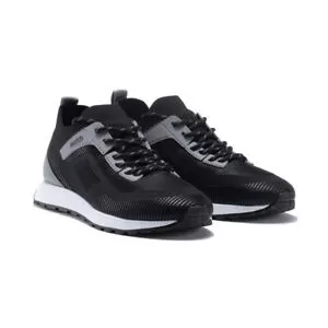 Image of Hugo Boss Icelin Nylon Runner Trainers Black/Grey 002 Men