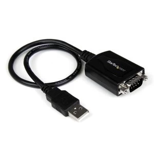 Image of StarTech 1ft USB to RS232 Serial DB9 Adapter Cable with COM Retention