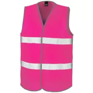 Image of Result Adults Unisex Safeguard Enhance Visibility Vest (L/XL) (Fluorescent Pink) - Fluorescent Pink
