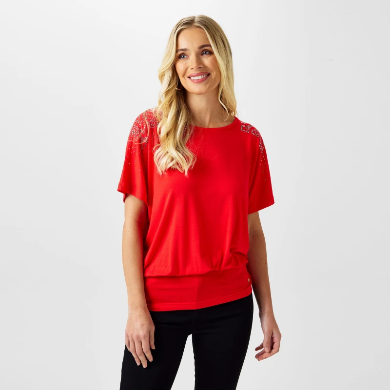 Image of Biba Biba Heat Seal Top - Red Red 8