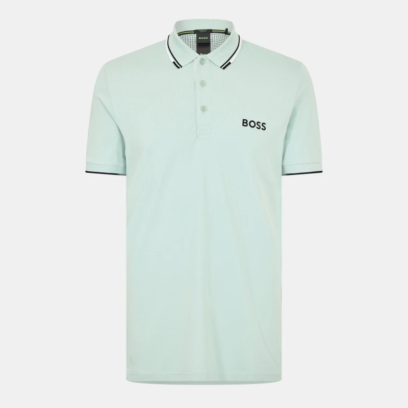 Image of Boss Mens HBG Paddy Pro Premium Cotton Polo Shirt Turquoise 448 male L
