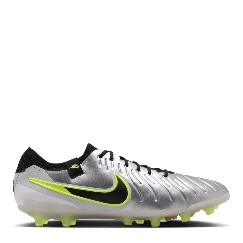 Image of Nike Tiempo Legend 10 Elite Adults Artificial Ground Football Boots Silver/Volt male 4 (36.5)