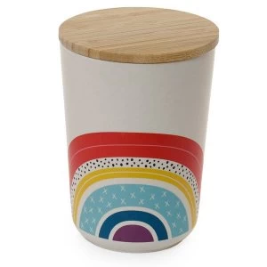 Image of Somewhere Rainbow Bamboo Composite Medium Round Storage Jar