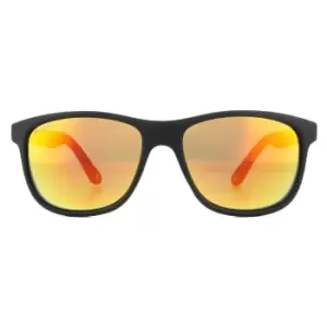 Image of Rectangle Black Red Sunglasses