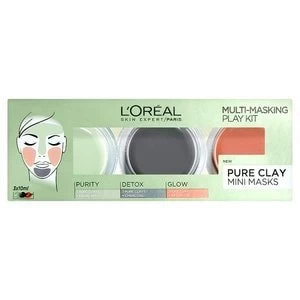 Image of LOreal Paris Pure Clay Multi-Masking Play Kit 3x 10ml