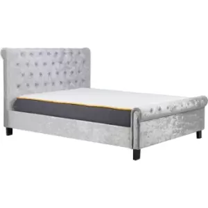 Image of 135cm Sienna Fabric Bed Steel Crushed Velvet