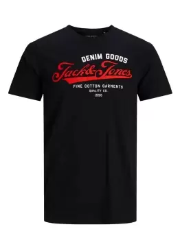 Image of JACK & JONES Cotton Jersey Logo T-Shirt Men Black