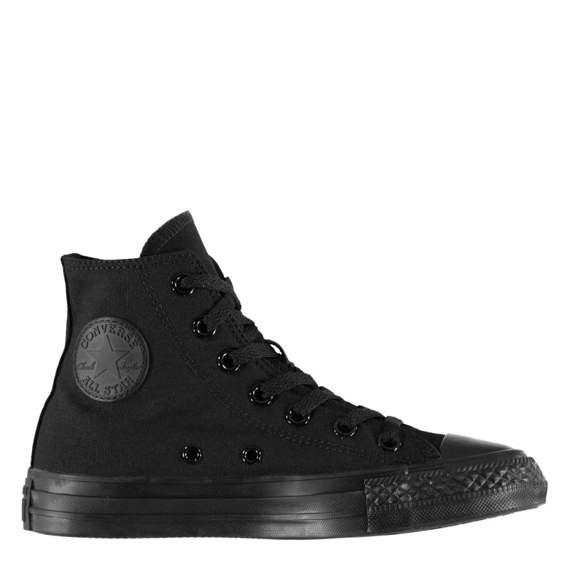 Image of Converse Kids All Star High Top Black Canvas Monochrome Trainers, 4.5