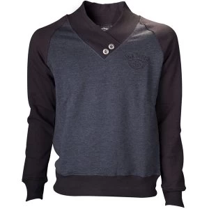 Image of Jack Daniel'S - V-Neckine With Old No. 7 Brand Logo Mens Medium Sweater - Grey/Black