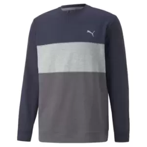 Image of Puma Colourblock Crewneck Mens - Blue