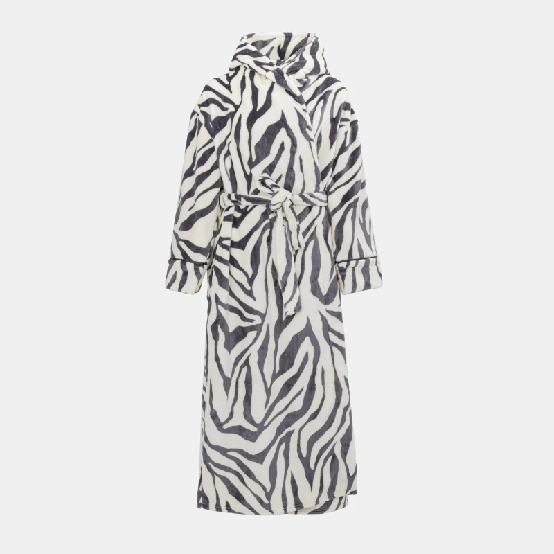 Image of Biba Cosy Maxi Robe Ladies Grey Zebra female 10 (S)