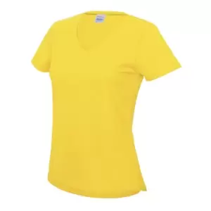 Image of AWDis Cool V Neck Girlie Cool Short Sleeve T-Shirt (XS) (Sun Yellow)