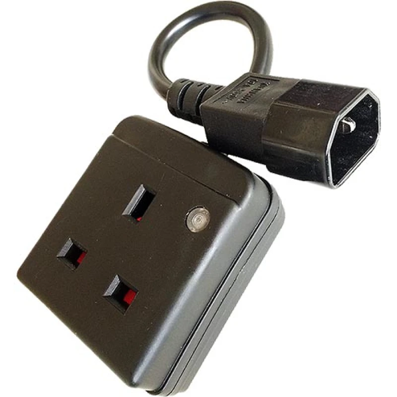 Image of Cablenet 25cm UK Socket (BS1363) - IEC C14 1mm