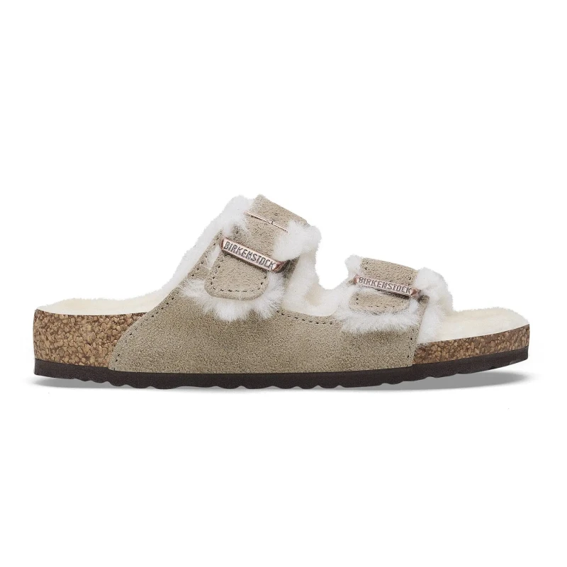 Image of Birkenstock Girl's sandals Birkenstock Arizona Shearling Suede Leather/Fur Beige Female 34 Etroit