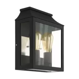 Image of Eglo Soncino - 2 Light Outdoor Wall Lantern Black IP44, E27