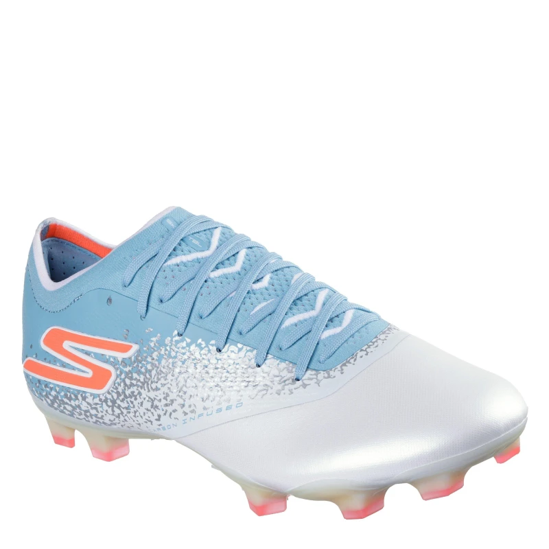 Image of Skechers Razor Elite Adults Firm Ground Football Boots White/Blue male 9 (43)