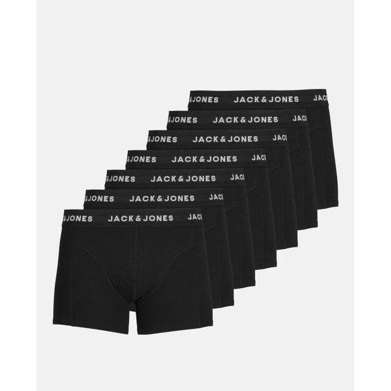 Image of Jack and Jones 7-pack Huey Trunks Plus Size Mens Black male 2X Large