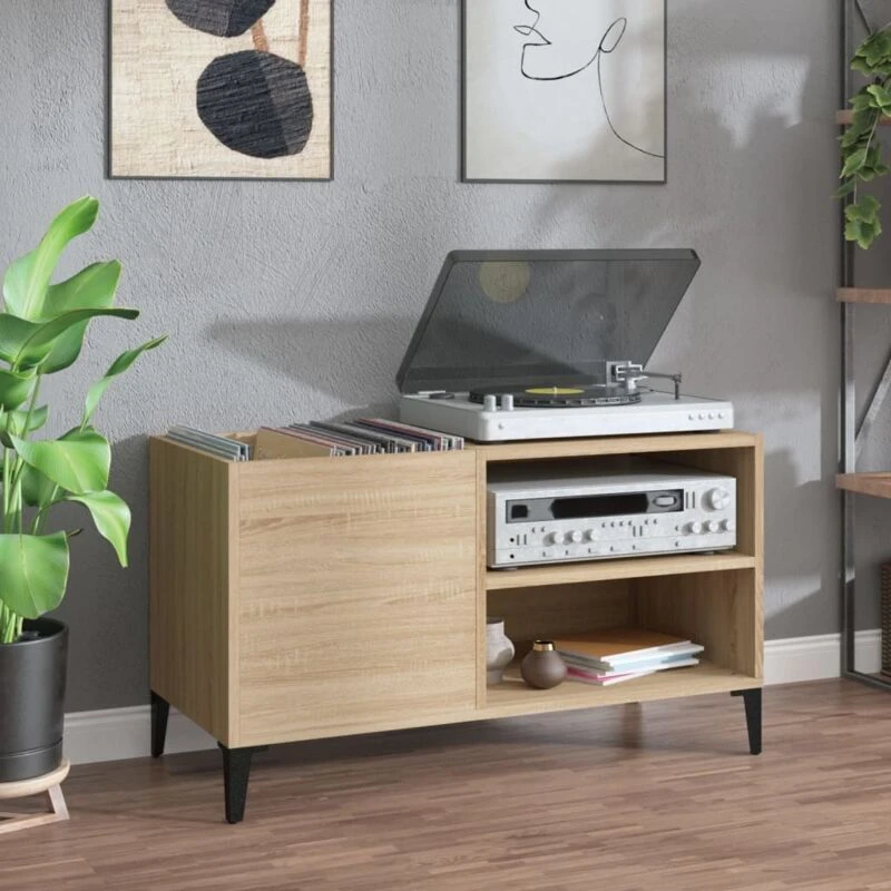 Image of VIDAXL Record Cabinet Sonoma Oak 84.5x38x48cm Engineered Wood Vidaxl 8720845878580