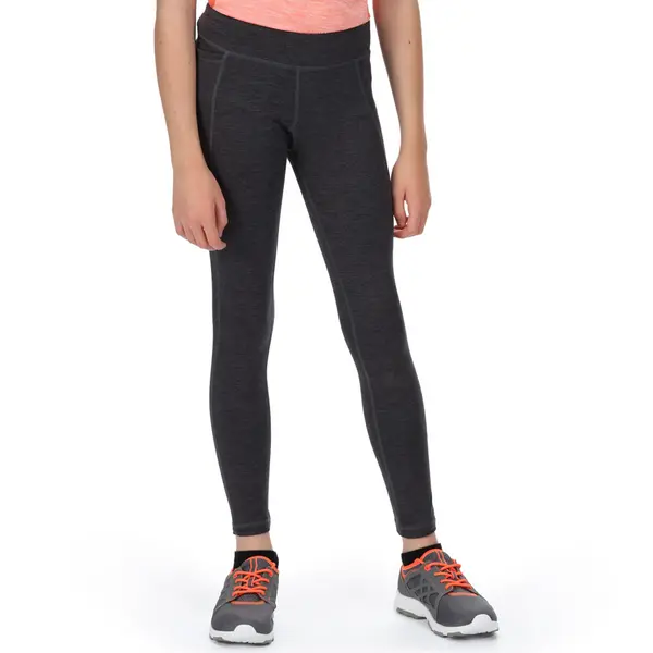 Image of Regatta Girls Atkin II UV Protection Reflective Leggings 9-10 Years- Waist 24-25', (61-64 cm) Seal Grey Marl RKJ125G-4ZQ-9