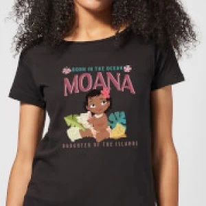 Image of Moana Born In The Ocean Womens T-Shirt - Black - S