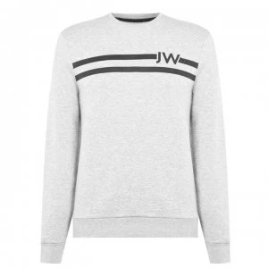 Image of Jack Wills Hatton Stripe Crew Neck Sweatshirt - Grey Marl
