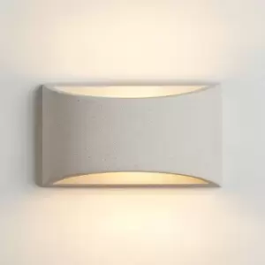 Image of Harperliving - Harper Living White Concrete Art Deco Medium Plaster Indoor Wall Light (12 x 20 x 8.5cm)