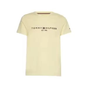 Image of Tommy Hilfiger Logo Crew Neck T Shirt - Yellow