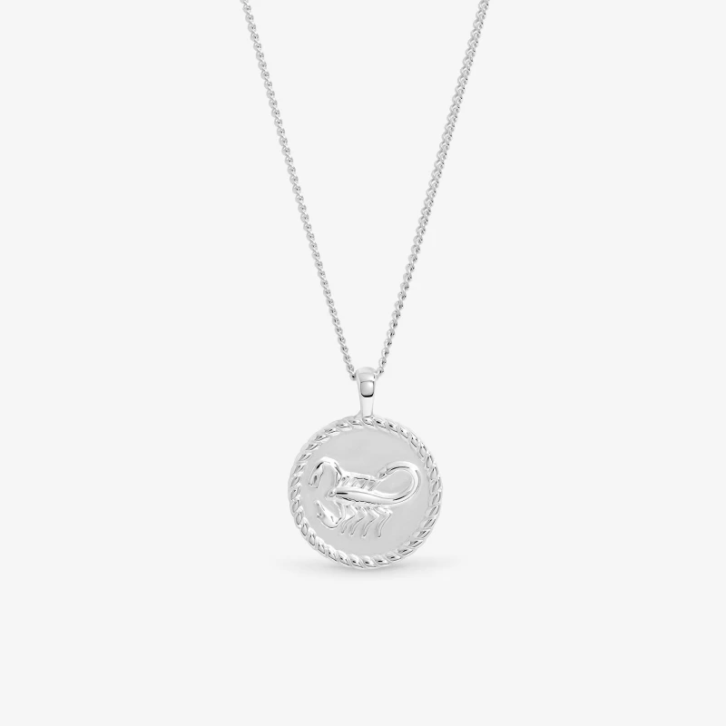 Image of Simply Silver Womens Sterling Silver 925 Zodiac Pendant - Scorpio Silver Female One Size