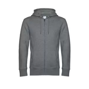 Image of B&C Mens King Zipped Hooded Sweat (M) (Heather Mid Grey)