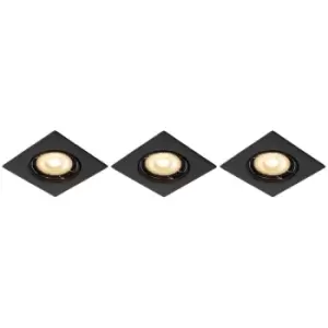 Image of Lucide FOCUS - Recessed Downlight - LED Dim. - GU10 - 3x5W 3000K - Black - Set of 3