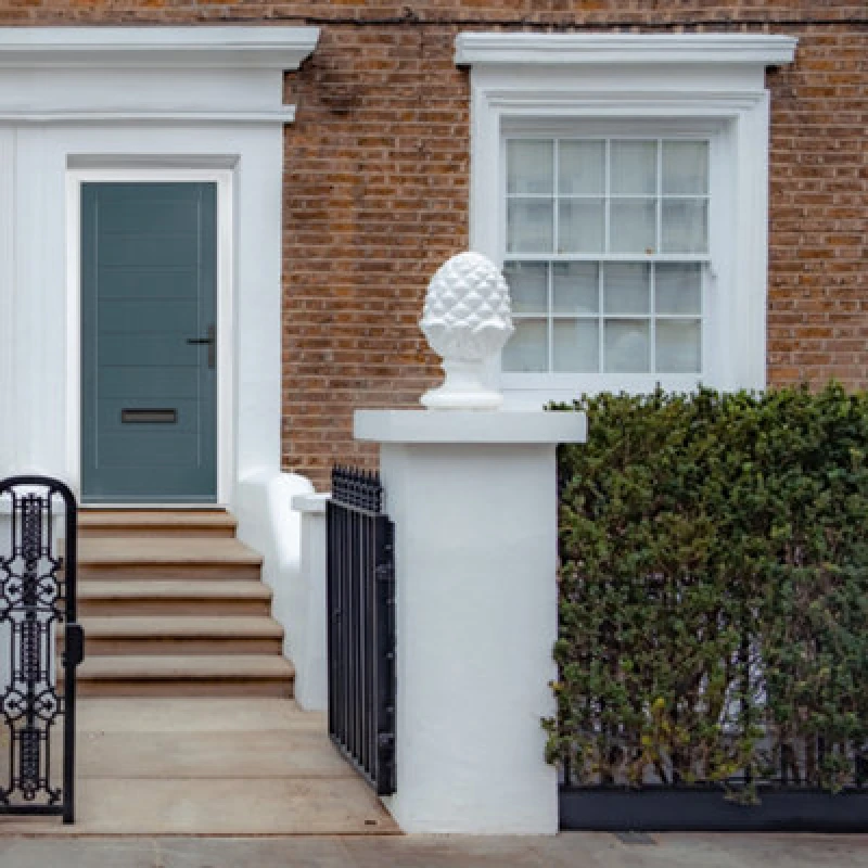 Image of Lacerta Composite Door Monza Solid 7015 Grey 890mm X 2090mm Open In Left Hand No Glass 10 Year Guarantee - Free Delivery & Smart Lock