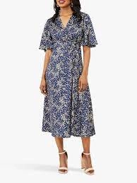Image of Yumi Navy Foil Print 'Efa' Midi Dress - 8