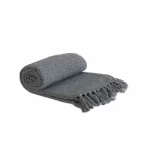 Image of Emma Barclay Honeycomb Throw 90 x 100" Charcoal