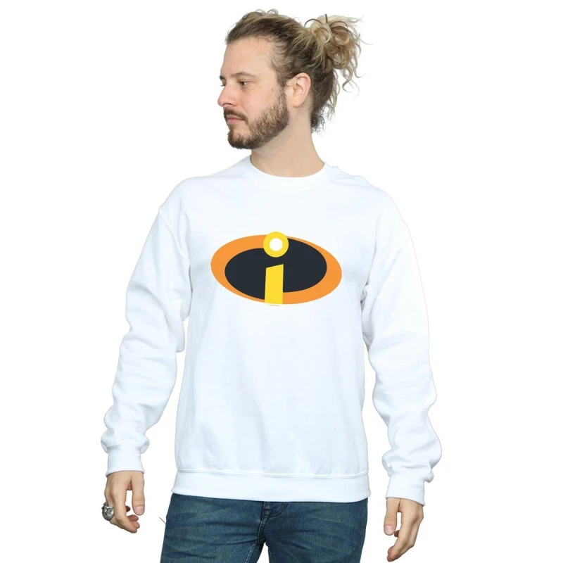 Image of Disney Men The Incredibles Costume Logo Sweatshirt in White Size: Small White S Male 5057955877251
