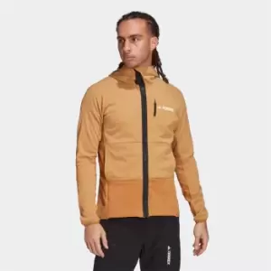 Image of adidas Terrex Zupahike Hooded Fleece Jacket Mens - Brown