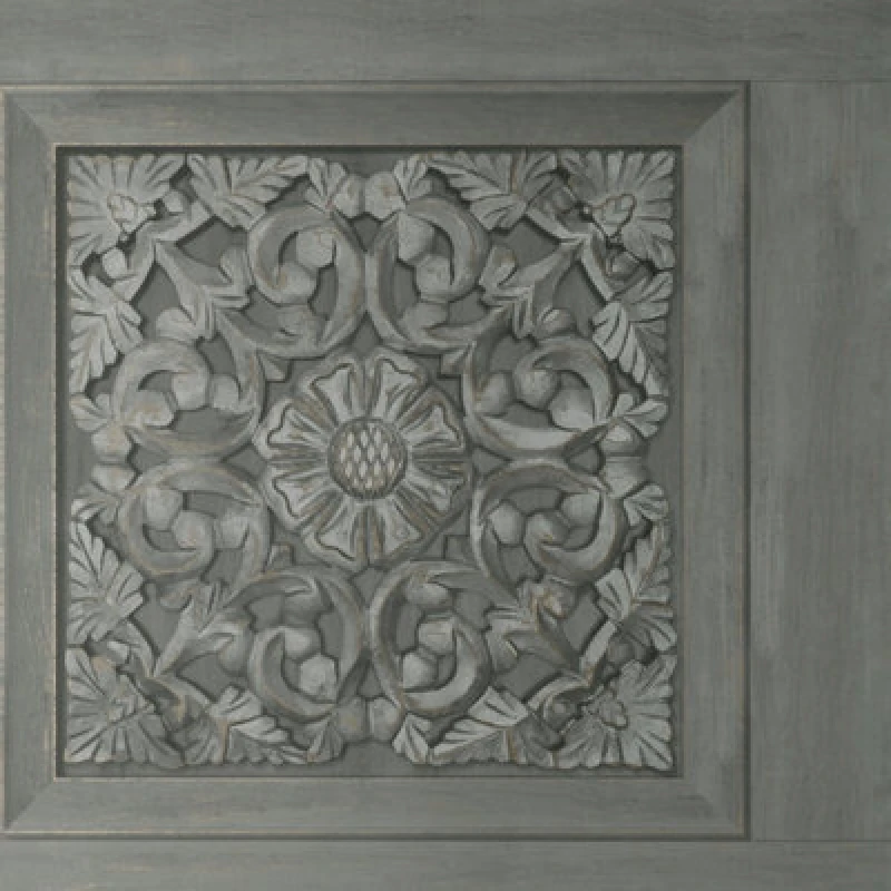 Image of Fine Decor Carved Panel Charcoal Wallpaper