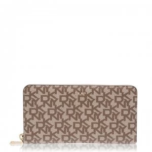 Image of DKNY All Over Logo Zip Around Purse - Chino Vic CVU