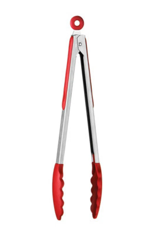 Image of Premier Housewares Zing Silicone Kitchen Tongs Red
