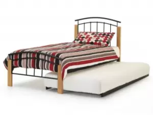 Image of Serene Tetras 3ft Single Black and Beech Metal Guest Bed Frame