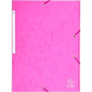 Image of Exacompta Elasticated 3 Flap Folders A4, Pink, 5 Packs of 10