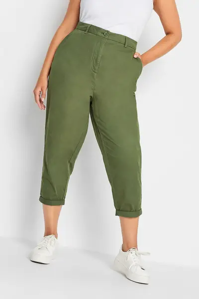 Image of Yours Chino Trousers Green