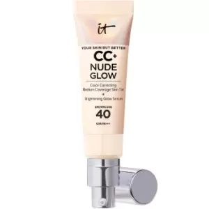 Image of IT Cosmetics CC+ and Nude Glow Lightweight Foundation and Glow Serum with SPF40 32ml (Various Shades) - Fair Ivory
