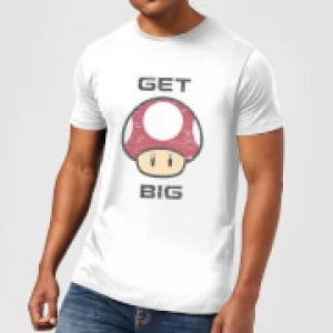 Image of Nintendo Super Mario Get Big Mushroom Mens White T-Shirt - M - White