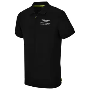 Image of 2021 Aston Martin F1 Official Lifestyle Polo Shirt (Black)