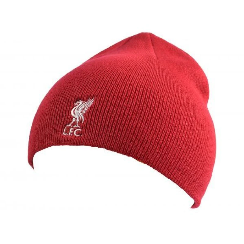 Image of Liverpool FC Mens Crest Knitted Beanie in Red Red Male One Size