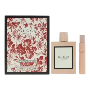 Image of Gucci Bloom 2 Piece Gift Set: Eau de Parfum 100ml - Rollerball Perfume 7.4ml - Body Lotion 100ml