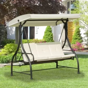 Image of Outsunny 185L*125D*173H cm Swing Chair-Beige/Black