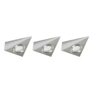 Image of NxtGen Georgia Triangle LED Under Cabinet Light 1.8W (3 Pack) Daylight 65° Brushed Nickel